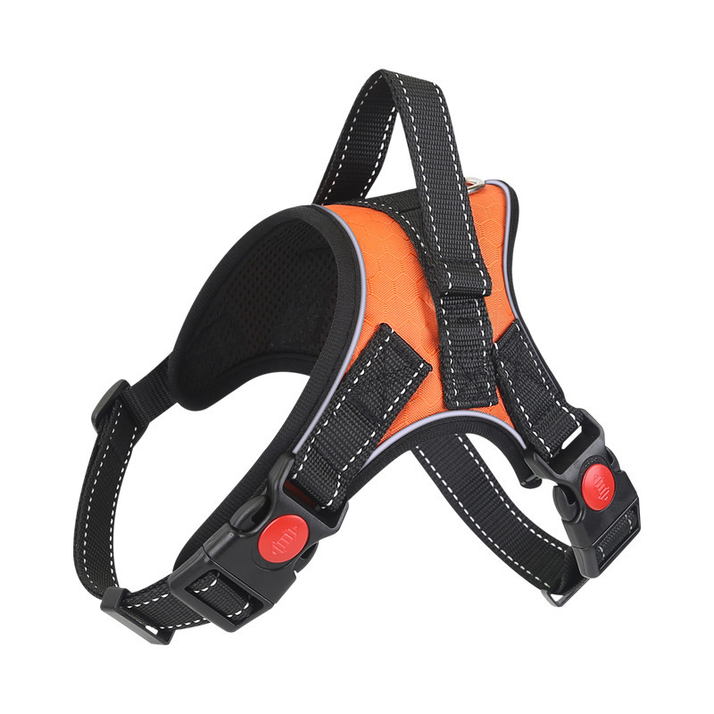 Отразяващ дишащ нагрудник за кучета, стил жилетка, от плат и регулируема гръдна лента