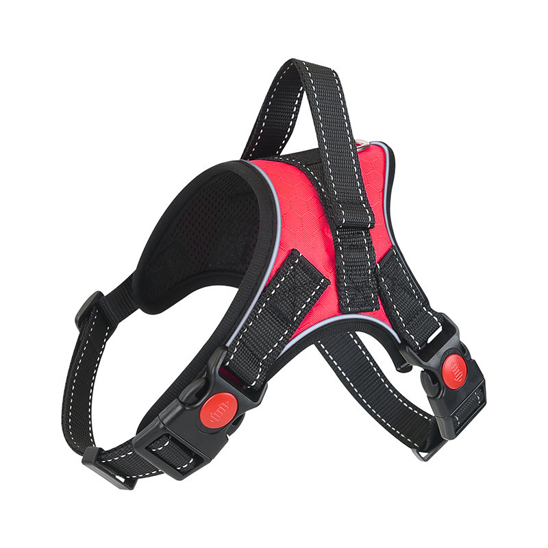 Отразяващ дишащ нагрудник за кучета, стил жилетка, от плат и регулируема гръдна лента