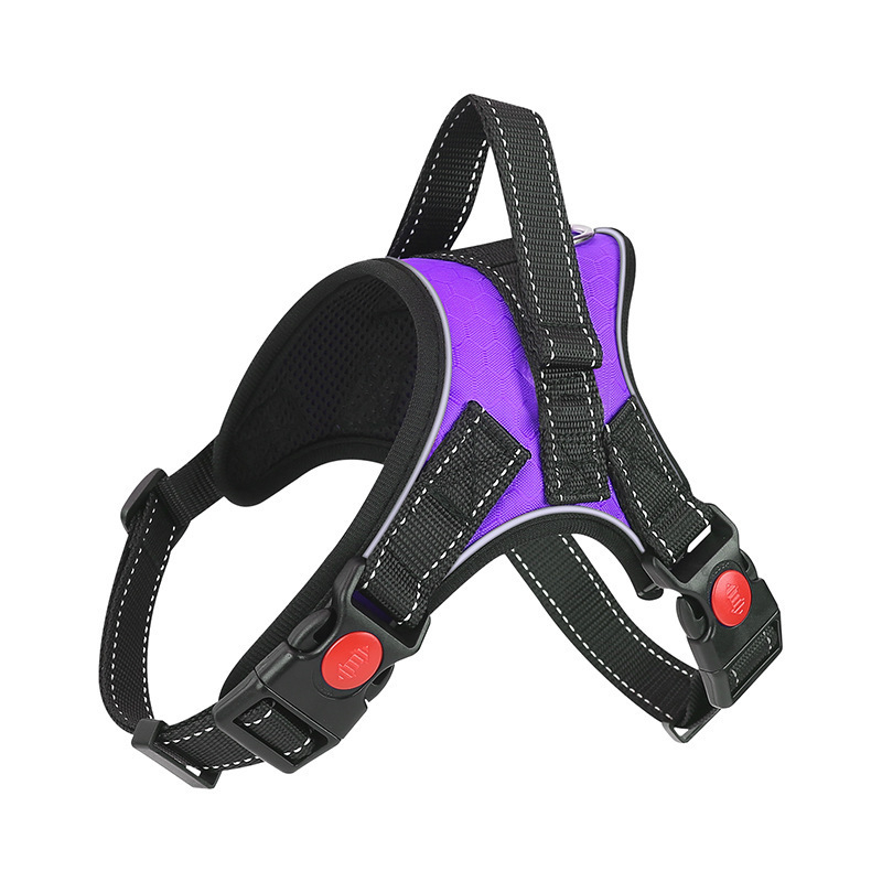 Отразяващ дишащ нагрудник за кучета, стил жилетка, от плат и регулируема гръдна лента