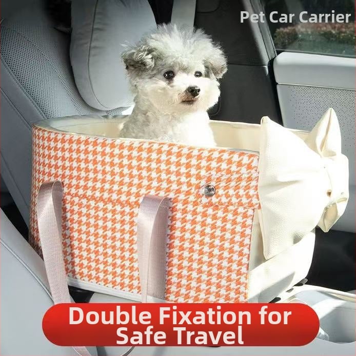 Automobilio sėdynės pagalvė mažiems gyvūnams, priekinė sėdynė, PU medžiaga, languotas raštas, vidutinio minkštumo