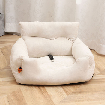 Усилена преносима автомобилна седалка за кучета с подвижна възглавничка - гнездо за домашни любимци