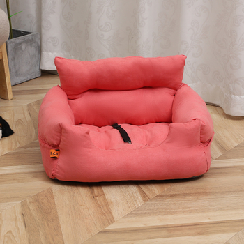 Усилена преносима автомобилна седалка за кучета с подвижна възглавничка - гнездо за домашни любимци