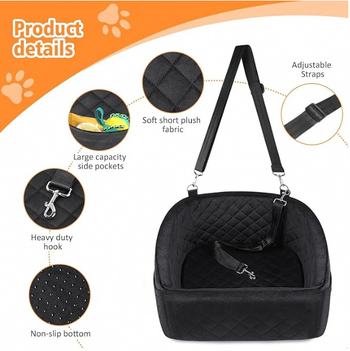 Кучешка автомобилна седалкова възглавница – плат; ултразвуково релефно кадифе; за кучета; не е внос