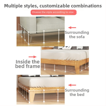 Αποσπώμενο φράγμα κατοικίδιων κάτω από το κρεβάτι — κατά των γάτών, ανθεκτικό στη σκόνη, διαχωριστικό για τα κενά ανάμεσα σε κρεβάτι και καναπέ