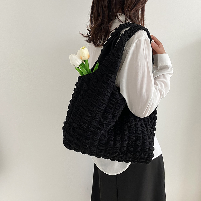 Балонена чанта за рамо с уличен стил, платно, хоризонтална квадратна форма, горно отваряне и джоб за мобилен телефон