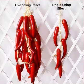 Vaisių ir daržovių vėrinė su kukurūzu, raudonąja paprika, česnaku ir dirbtiniais žemės riešutais – Kinų stiliaus dekoratyvinis aksesuaras namams ir restoranams (dovana bendraklasiams; Kalėdos; naujakuriams)