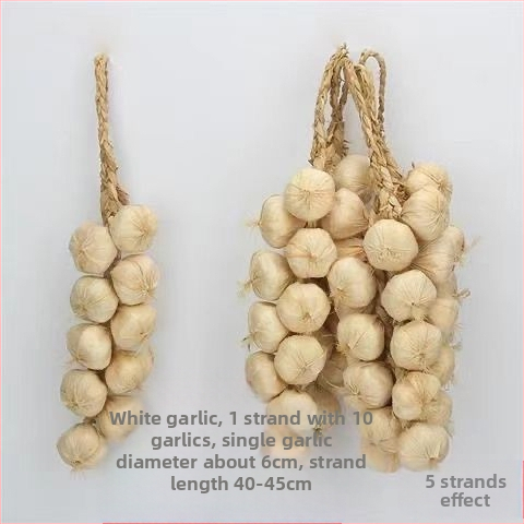 Vaisių ir daržovių vėrinė su kukurūzu, raudonąja paprika, česnaku ir dirbtiniais žemės riešutais – Kinų stiliaus dekoratyvinis aksesuaras namams ir restoranams (dovana bendraklasiams; Kalėdos; naujakuriams)