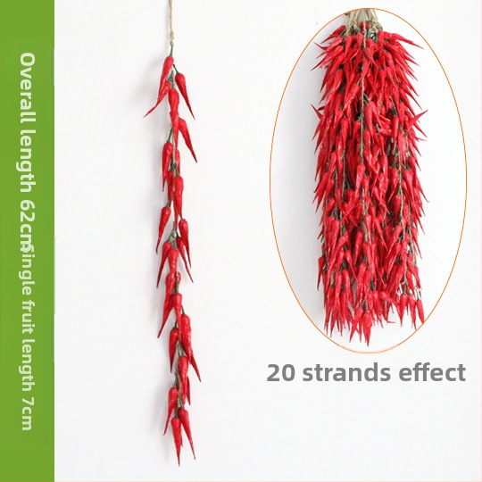 Vaisių ir daržovių vėrinė su kukurūzu, raudonąja paprika, česnaku ir dirbtiniais žemės riešutais – Kinų stiliaus dekoratyvinis aksesuaras namams ir restoranams (dovana bendraklasiams; Kalėdos; naujakuriams)