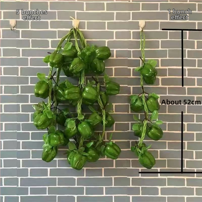 Vaisių ir daržovių vėrinė su kukurūzu, raudonąja paprika, česnaku ir dirbtiniais žemės riešutais – Kinų stiliaus dekoratyvinis aksesuaras namams ir restoranams (dovana bendraklasiams; Kalėdos; naujakuriams)