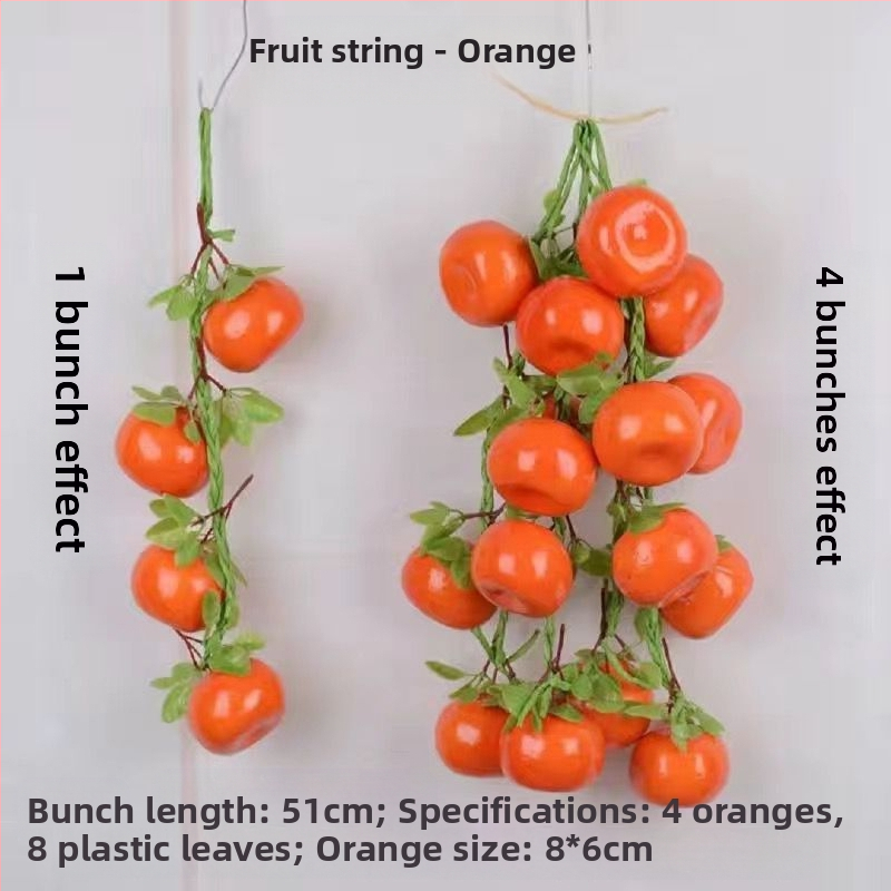 Vaisių ir daržovių vėrinė su kukurūzu, raudonąja paprika, česnaku ir dirbtiniais žemės riešutais – Kinų stiliaus dekoratyvinis aksesuaras namams ir restoranams (dovana bendraklasiams; Kalėdos; naujakuriams)