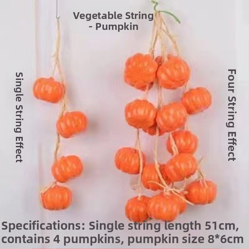 Vaisių ir daržovių vėrinė su kukurūzu, raudonąja paprika, česnaku ir dirbtiniais žemės riešutais – Kinų stiliaus dekoratyvinis aksesuaras namams ir restoranams (dovana bendraklasiams; Kalėdos; naujakuriams)