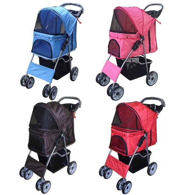 Könnyű összecsukható 4 kerékű háziállat-kocsi kutyáknak, Oxford anyag