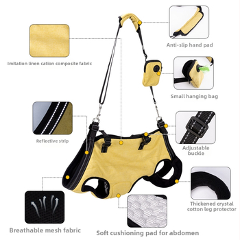 Ιμάντας θωρακικός-οπίσθιος για σκύλους, ρυθμιζόμενος, πολυεστέρας