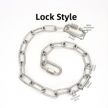 Ανοξείδωτη συγκολλημένη αλυσίδα με καραμπίνερ ελατηρίου και συνδετικό δαχτυλίδι για φόρτωση και κρέμασμα σε κούνια