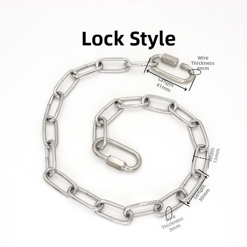 Неръждаема стоманена заварена верига с пружинен карабинер и свързващо звено за натоварващи люлеещи системи