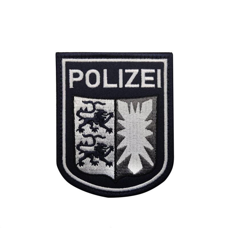 Velcro aizmugurē izšūta uzlīme uz apģērbu ar POLIZEI uzrakstu, Twill audums, zīmols BACK HAND