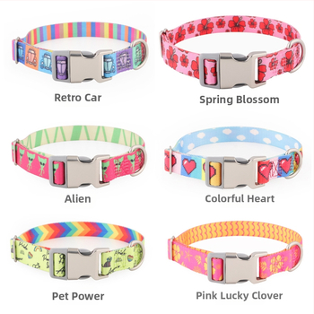 Νάιλον κολάρο για σκύλους με εκτύπωση θερμικής μεταφοράς - μη ρυθμιζόμενο