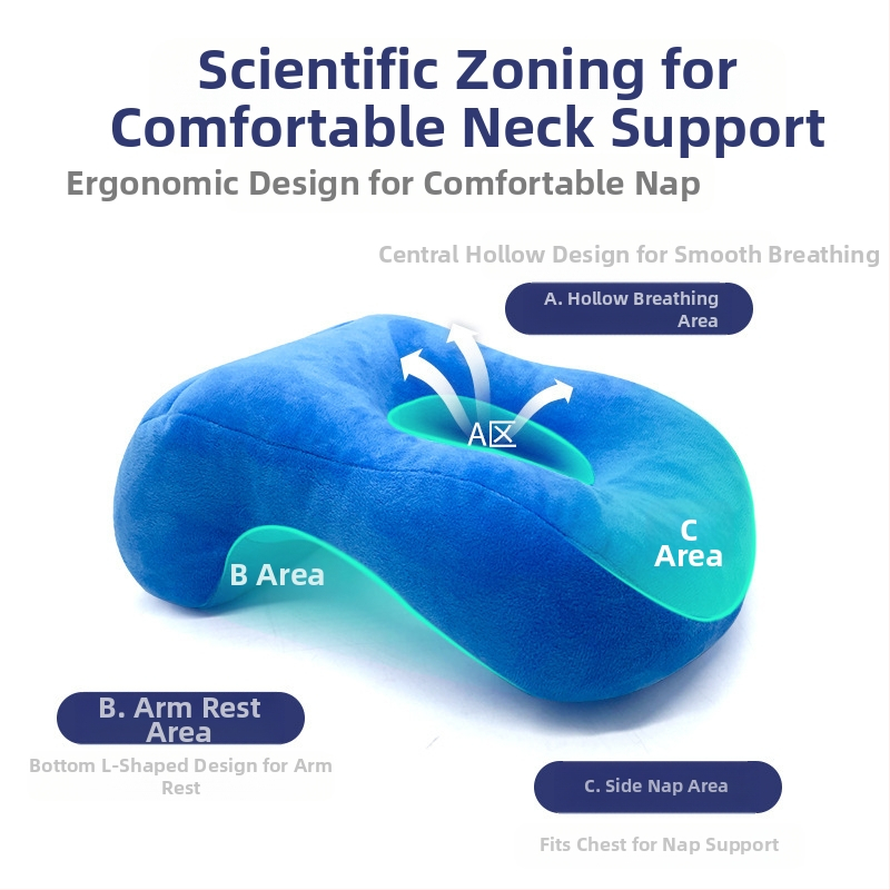 Miego pagalvė iš atminties putų vaikams ir studentams, biuro naudojimui, pritaikoma