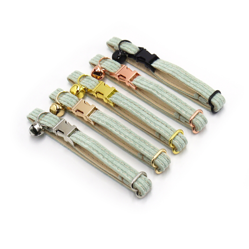 Katės kaklo apykaklė iš corduroy audinio, lazeriu graviruotas vardas, prekinis ženklas Thousand Years Old