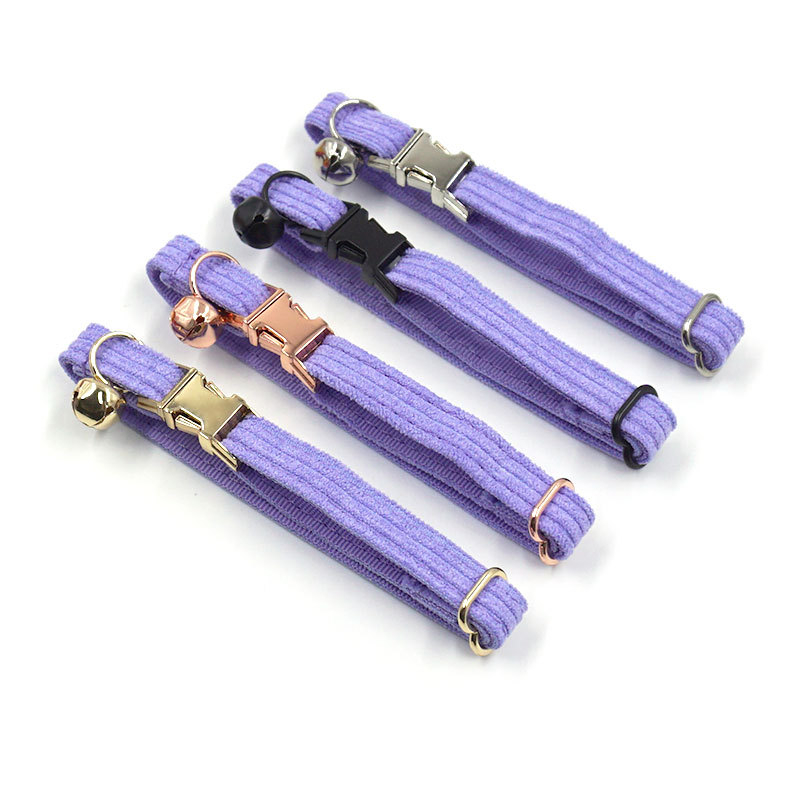 Katės kaklo apykaklė iš corduroy audinio, lazeriu graviruotas vardas, prekinis ženklas Thousand Years Old