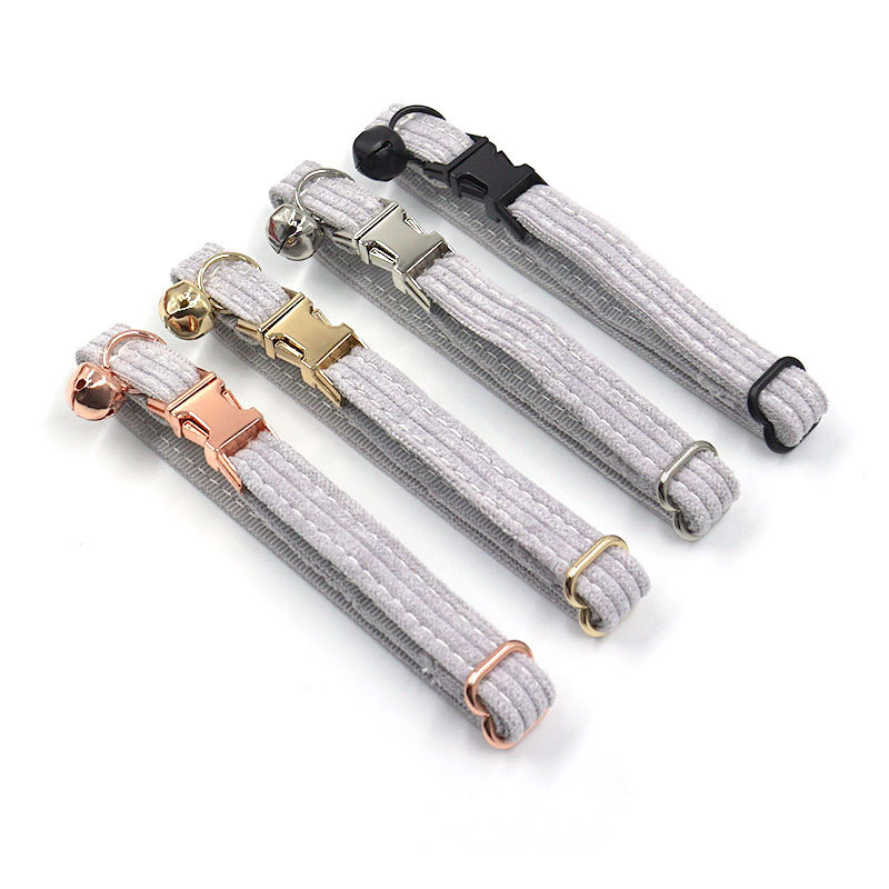 Katės kaklo apykaklė iš corduroy audinio, lazeriu graviruotas vardas, prekinis ženklas Thousand Years Old