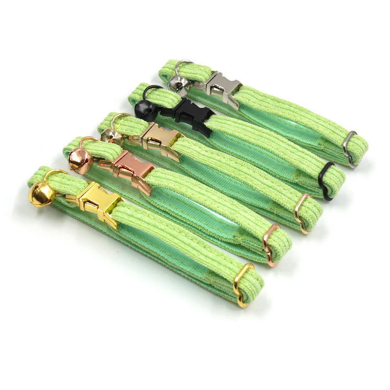 Katės kaklo apykaklė iš corduroy audinio, lazeriu graviruotas vardas, prekinis ženklas Thousand Years Old