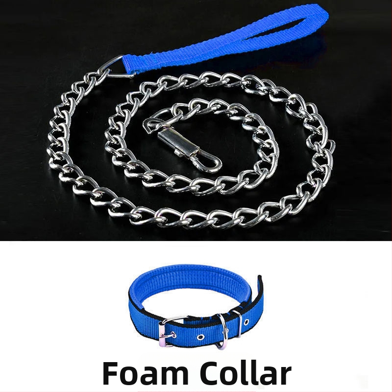 Кучешка каишка от желязна верига, устойчива на ухапвания, регулирана с автоматична катарама