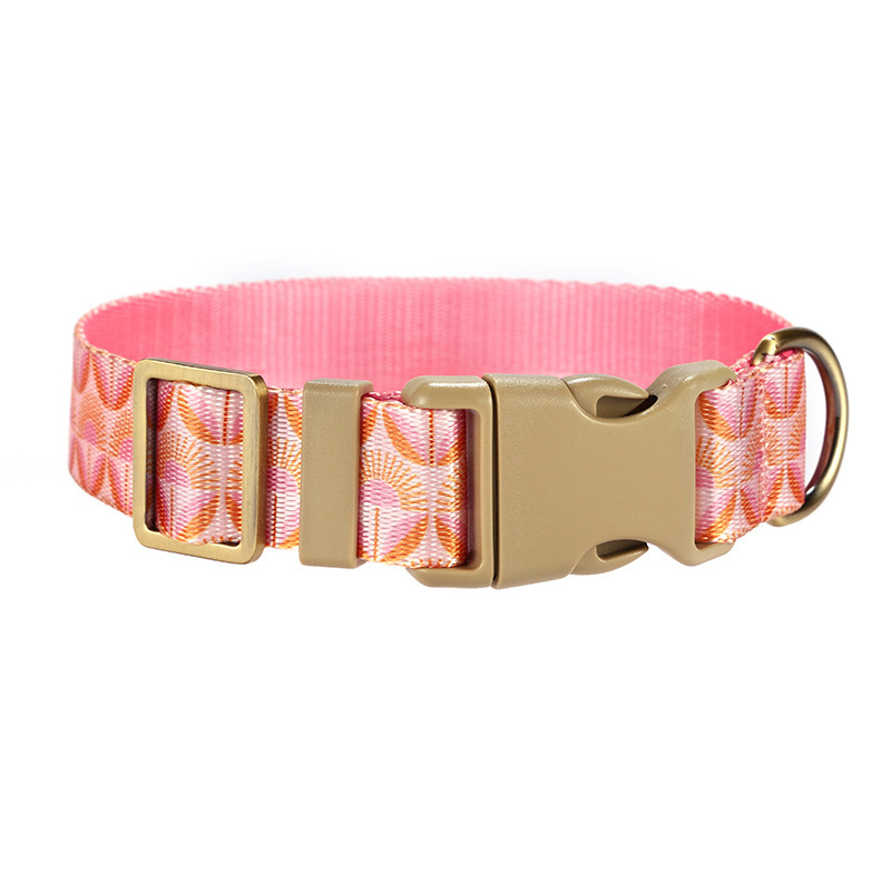 PLATTCO Sunrise Flower kutya nyakörv és póráz készlet – virágos minta, mű nylon, 0,19 kg