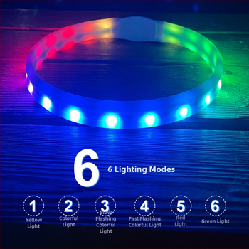 Chi weng Világító LED USB-töltővel tölthető nyakörv kutyáknak és macskáknak