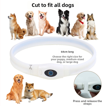 Chi weng Világító LED USB-töltővel tölthető nyakörv kutyáknak és macskáknak