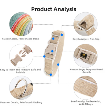 Κολάρο σκύλου από λινό, ρυθμιζόμενο, με αγκράφα, καουμπόι στυλ