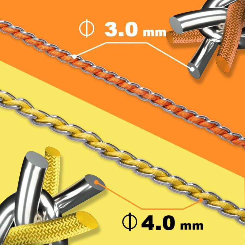 Ulas kutyatréning kötélkészlet: nylon+vas anyag, nem nyújtózó, 100 darabos doboz