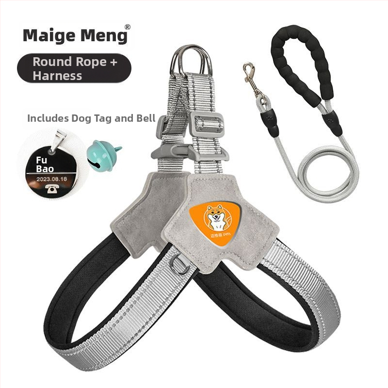 Šuns liemenė su krūtine diržu – ėjimui su pavadėliu