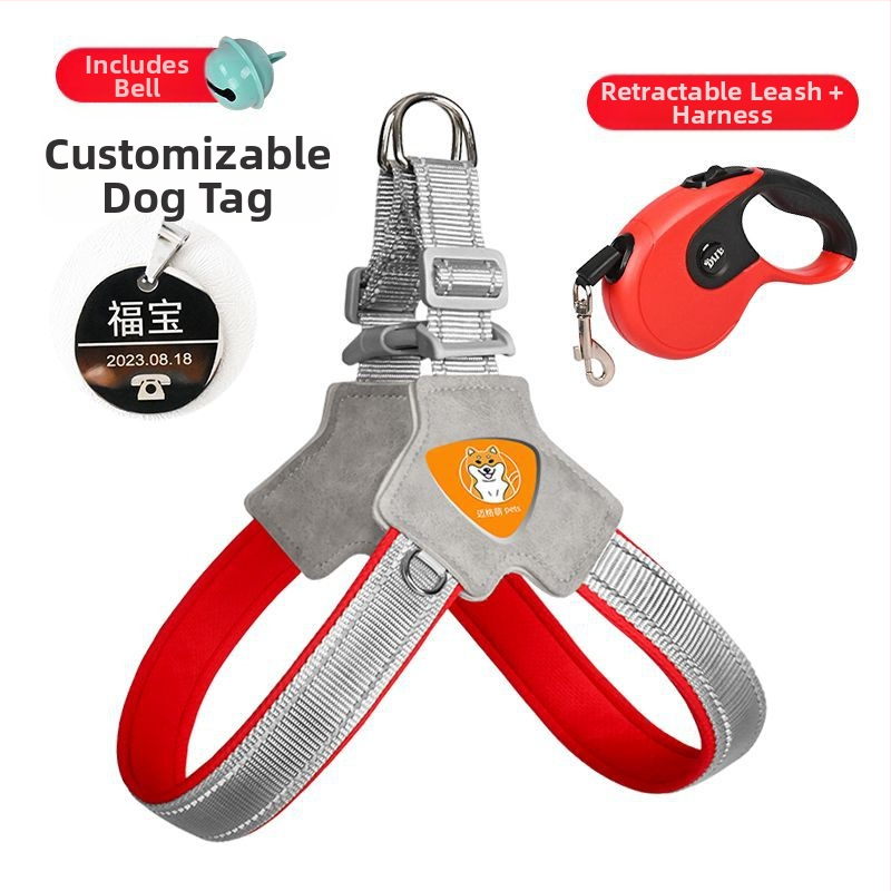 Šuns liemenė su krūtine diržu – ėjimui su pavadėliu