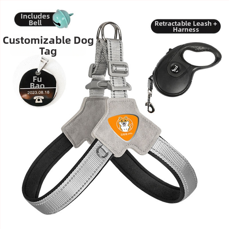 Šuns liemenė su krūtine diržu – ėjimui su pavadėliu