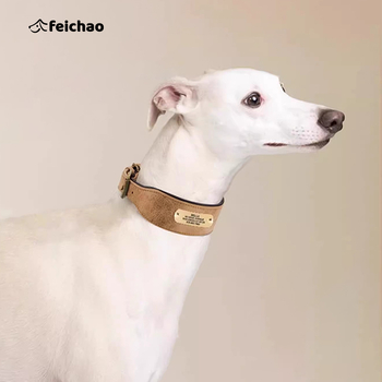 Graviruota šuns kaklo apykaklė su identifikacine plokštele — Mohair medžiaga, šunims, be prekės ženklo, be importo