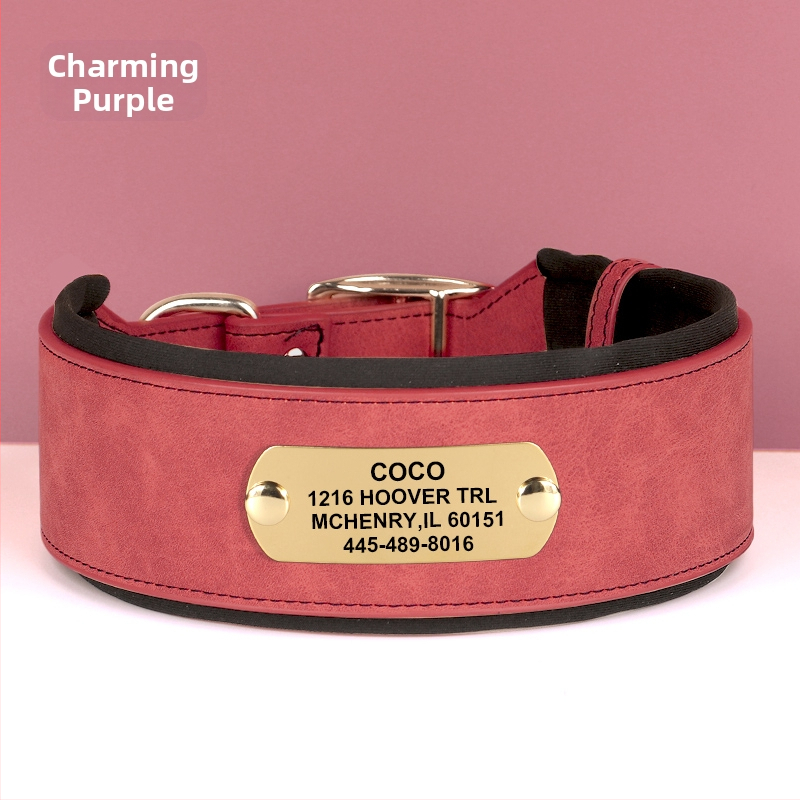 Graviruota šuns kaklo apykaklė su identifikacine plokštele — Mohair medžiaga, šunims, be prekės ženklo, be importo