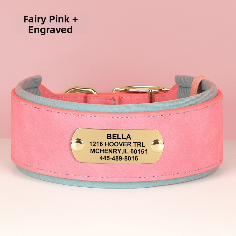 Graviruota šuns kaklo apykaklė su identifikacine plokštele — Mohair medžiaga, šunims, be prekės ženklo, be importo