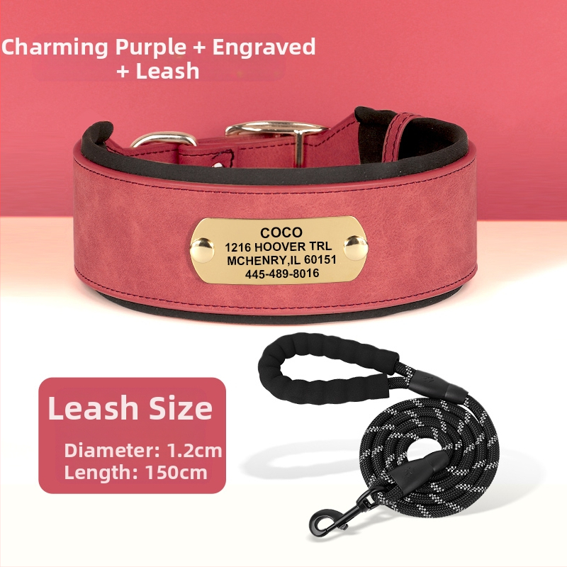 Graviruota šuns kaklo apykaklė su identifikacine plokštele — Mohair medžiaga, šunims, be prekės ženklo, be importo