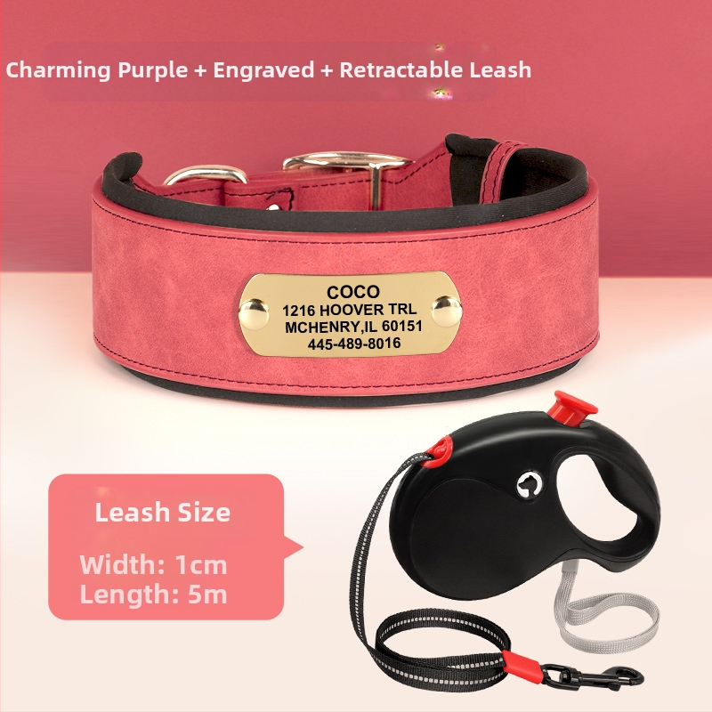 Graviruota šuns kaklo apykaklė su identifikacine plokštele — Mohair medžiaga, šunims, be prekės ženklo, be importo