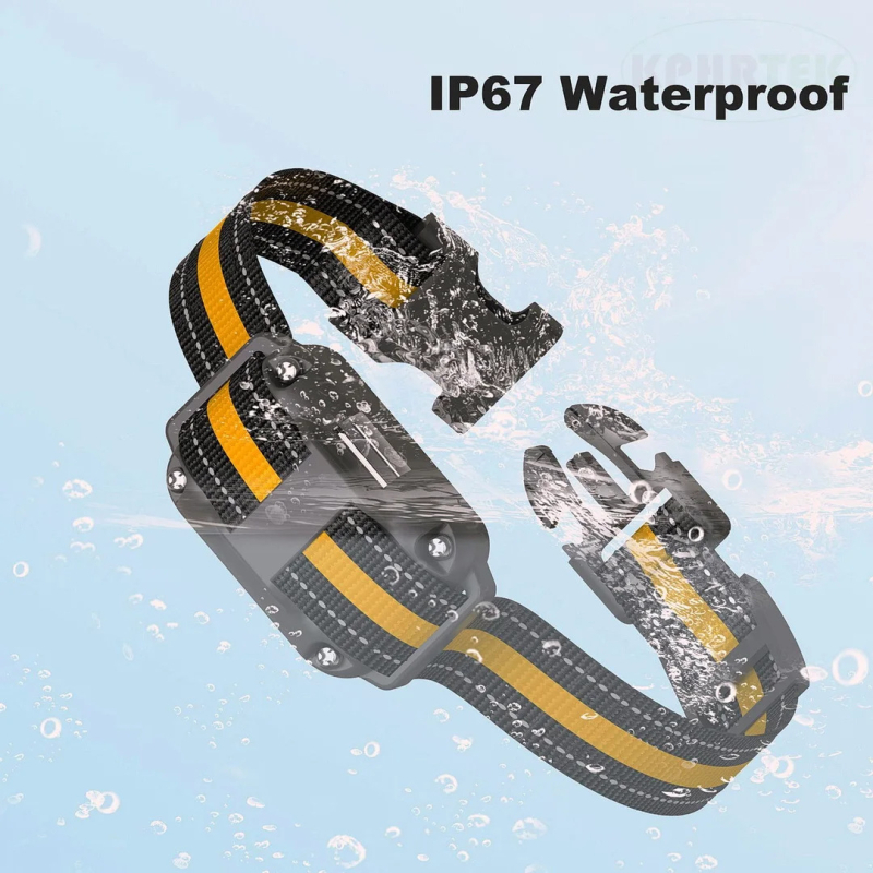 Šunų dresavimo apykaklė su elektrošoku ir vibracija, atspari vandeniui, nuotolinio valdymo diapazonas iki 800 m, plastmasinis korpusas