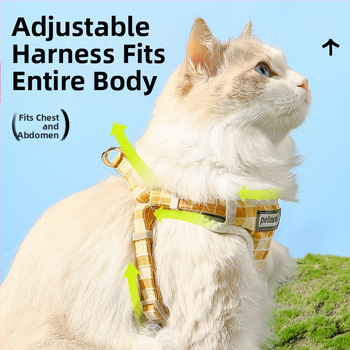 Katinės liemenė su pavadėliu – audinys, vest stiliaus, laukų pasivaikščiojimams