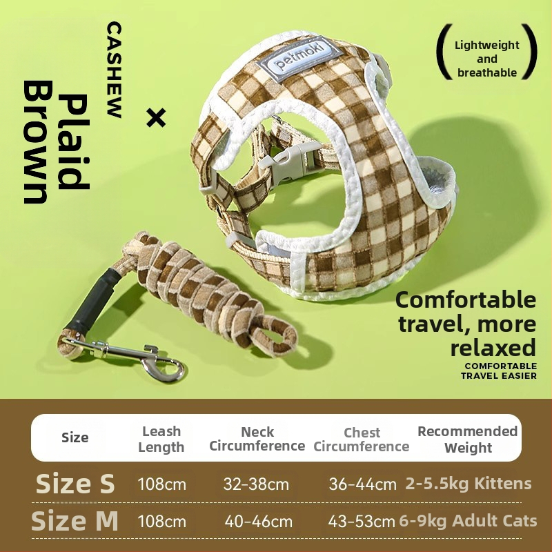 Katinės liemenė su pavadėliu – audinys, vest stiliaus, laukų pasivaikščiojimams