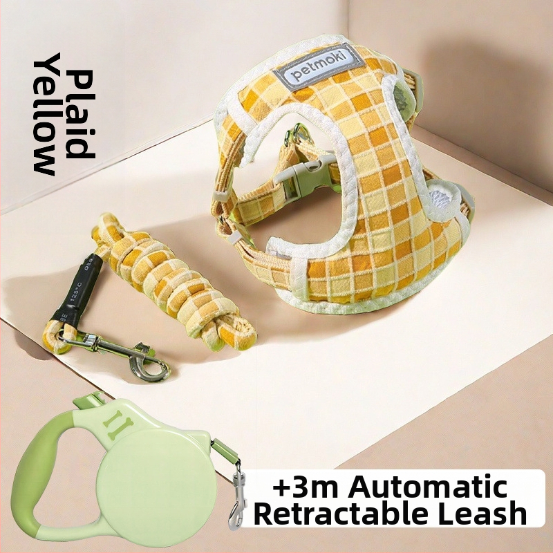 Katinės liemenė su pavadėliu – audinys, vest stiliaus, laukų pasivaikščiojimams