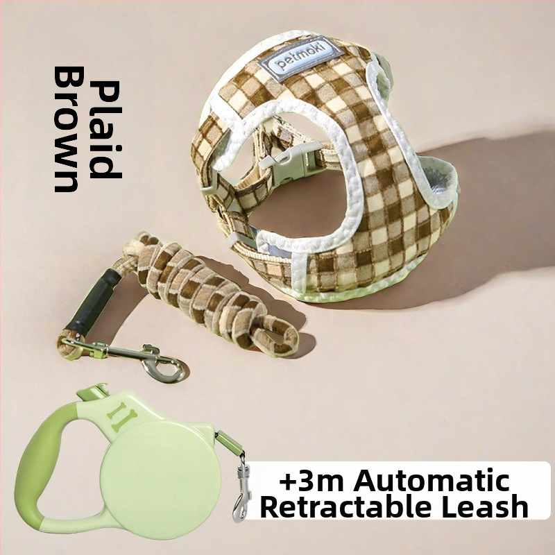 Katinės liemenė su pavadėliu – audinys, vest stiliaus, laukų pasivaikščiojimams