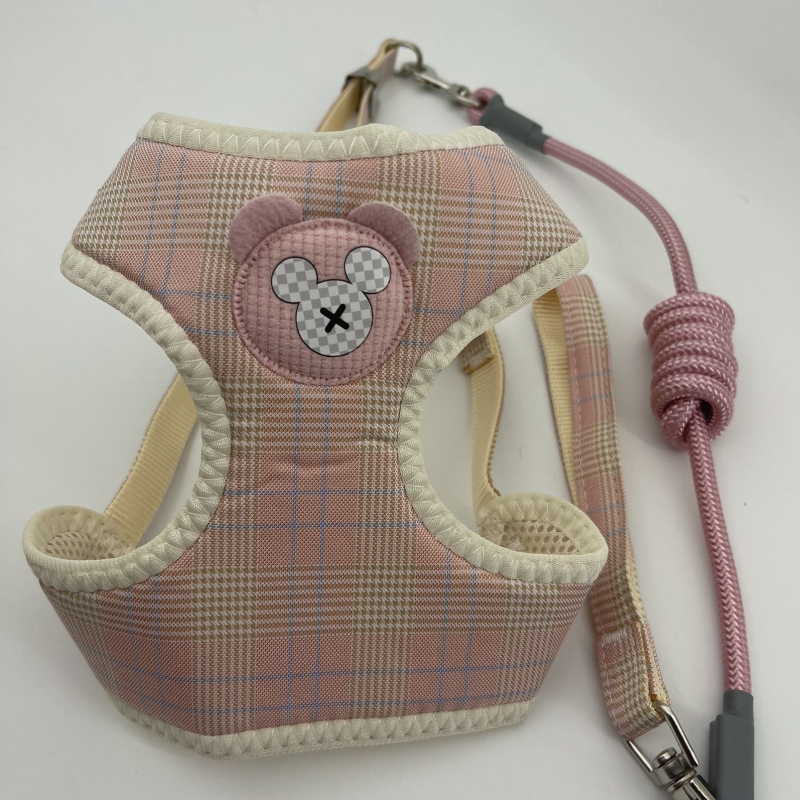 Vest stiliaus šuns harnizas su pavadėliu mažiems šunims; krūtinės diržas; medžiaga: Kita; neimportuota; kategorija: naminių gyvūnėlių virvų diržai.