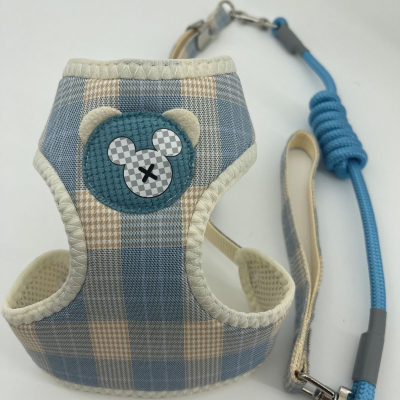 Vest stiliaus šuns harnizas su pavadėliu mažiems šunims; krūtinės diržas; medžiaga: Kita; neimportuota; kategorija: naminių gyvūnėlių virvų diržai.