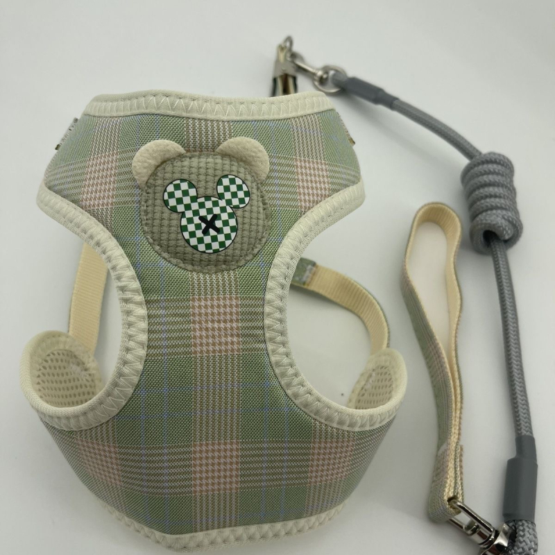 Vest stiliaus šuns harnizas su pavadėliu mažiems šunims; krūtinės diržas; medžiaga: Kita; neimportuota; kategorija: naminių gyvūnėlių virvų diržai.
