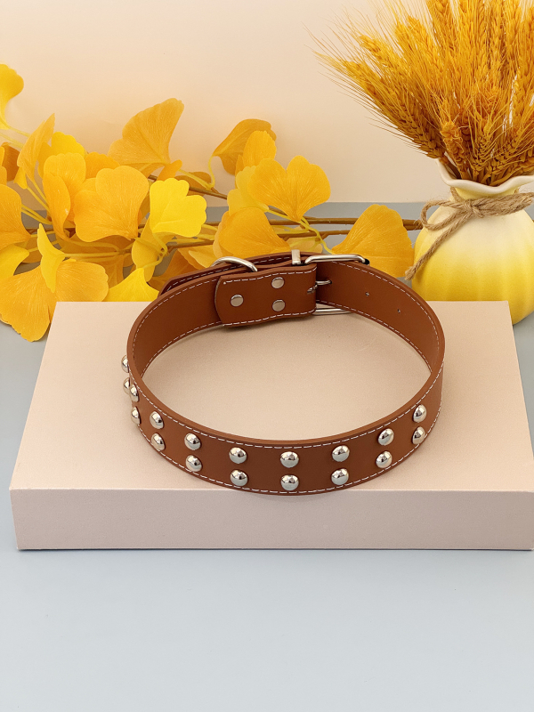 Šunų apykaklė - PU medžiaga, monochrominis raštas, laisvalaikio stilius, tinkama visoms sezonoms.