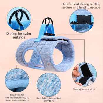 Katės krūtinės diržas su quilted užpildymu, Da Da Bear